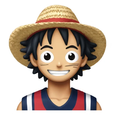 Straw hat Luffy from one piece wearing Houston Texans jersey sticker