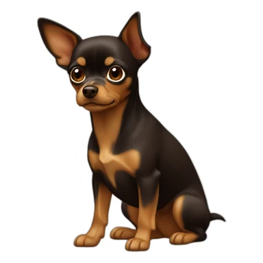 russian-toy-terrier-with-dark-brown-head-with-light-brown-muzzle sticker