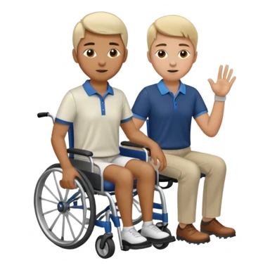 a golfer knocking someone off of their wheelchair sticker