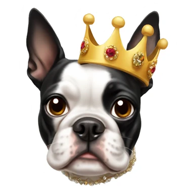 Boston terrier wearing crown  sticker