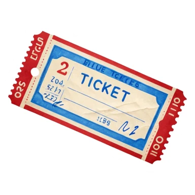 Signed ticket blue (#00A3E0) and red (#F9423A) sticker