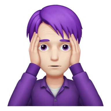 men with purple hair which cover eyes sticker