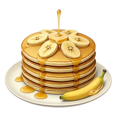 Pancakes with bananas on top sticker
