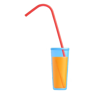 Make the image a simple bendy straw in microsoft fluent 3d emoji style with no background. sticker