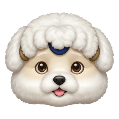 bichon frise face with round head sticker