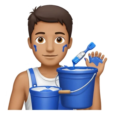 male face with color bucket sticker