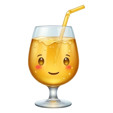 Apple juice in large glass sticker