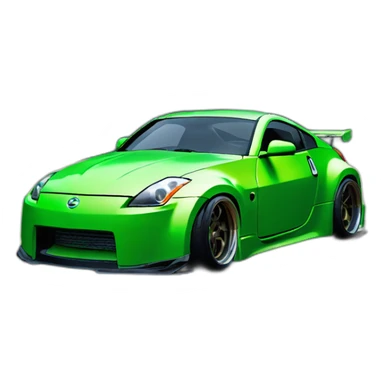 350z drift tuning green sticker