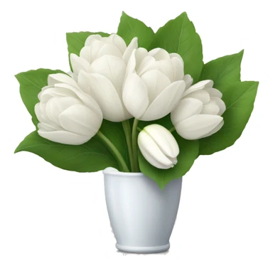 White hydrangea and white tulip bouquet sticker
