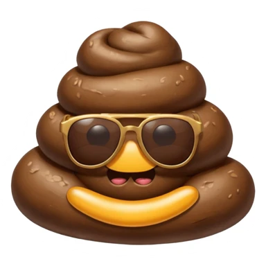 Poop with sunglasses sticker