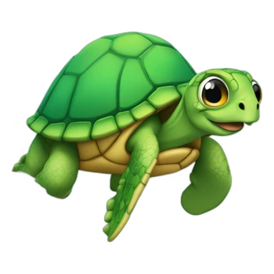Tortue sur un dauphin sticker