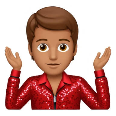 Peter Allen with Brown Hair, Red Sequin Outfit sticker