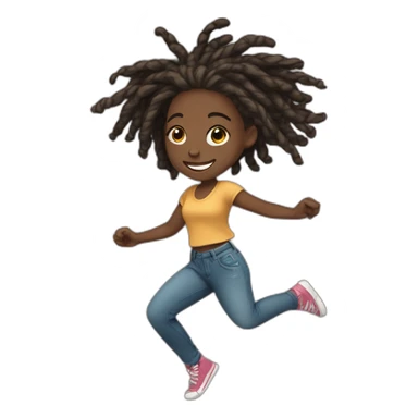 BLACK GIRL WITH DREADS DANCING sticker