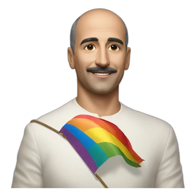 Hyperrealist Francisco franco with a lgtbi flag sticker