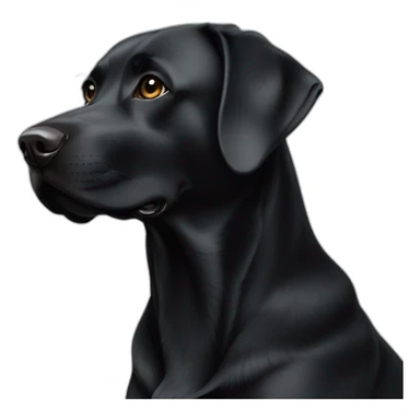 A black female labrador with an White earth shaped freckle on the neck  sticker