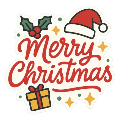 Merry christmas sticker, remove background sticker