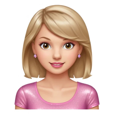 Taylor Swift smile in a sparkling pink top sticker