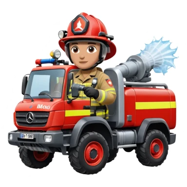 machine water cannon Mercedes-Benz Unimog in UK sticker