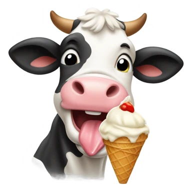 Cow eating ice cream  sticker
