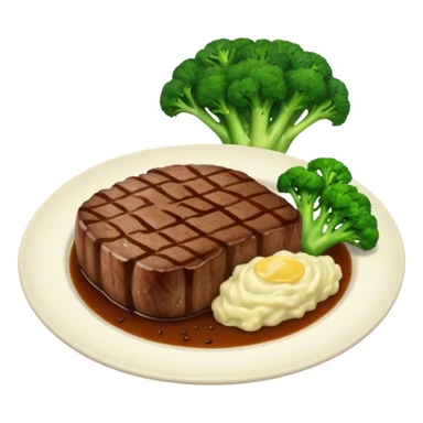 Steak with broccoli and buttery mashed potatoes sticker