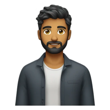 sri lankan 25 year old handsome and stylish guy with a beard with a frowning face sticker