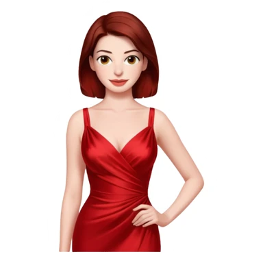 Anne Hathaway in red dress, hot sticker