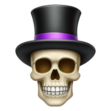 Skull emoji with top hat sticker