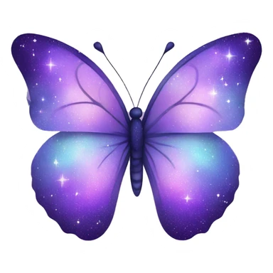 sparkly starry Pastel purple-gradient nebula galaxy butterfly sticker
