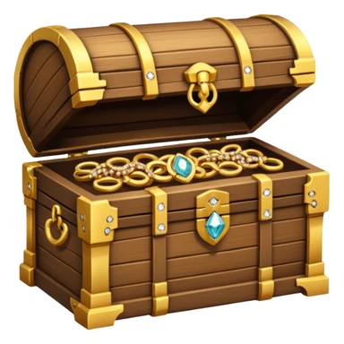 treasure chest with jewelery, rings and necklace in it sticker