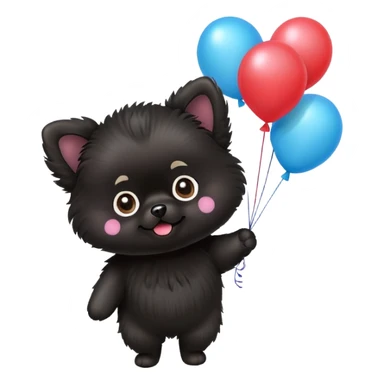 Black Pomeranian balloons sticker