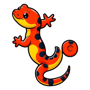 red-spotted salamander with black body and bright red spots sticker