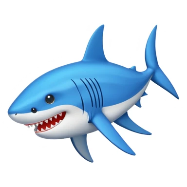 Un tiburón con tenis azules sticker