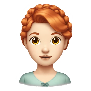 Red-haired girl with bow in hair with pale skin sticker