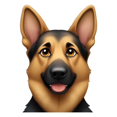 a german shepherd that is mostly black but has tan cheeks and tan eyebrows sticker