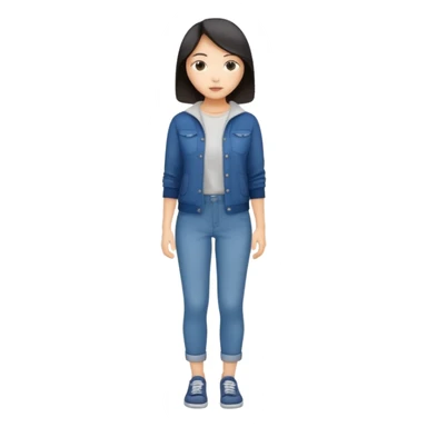 Asian women shining confident full body fat sticker