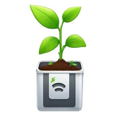 a plant growing out of a battery, representing sustainability and eco-friendliness. sticker