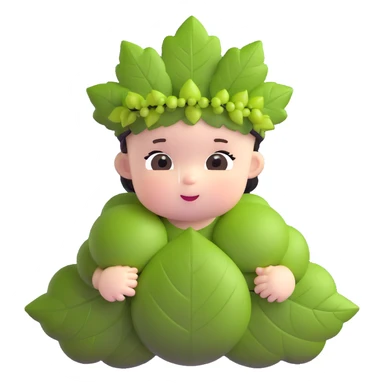 cute baby Bacchus with grape leaf crown sticker