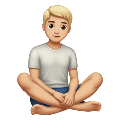 A sly face with feet crossed behind  sticker