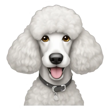 White standard poodle sticker