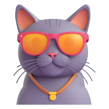 A cat wearing sunglasses sticker