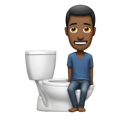 Long neck man in a toilet  sticker