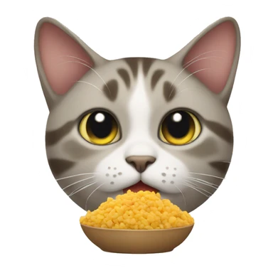cat with food sticker