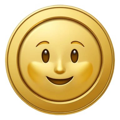 gold coin, embossed edge, emoji style, no text sticker