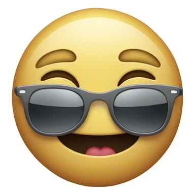 Smiley face biting his lip with sunglasses on.  sticker