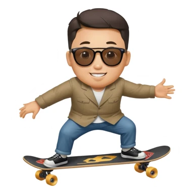 Kim jong-un riding skate board sticker
