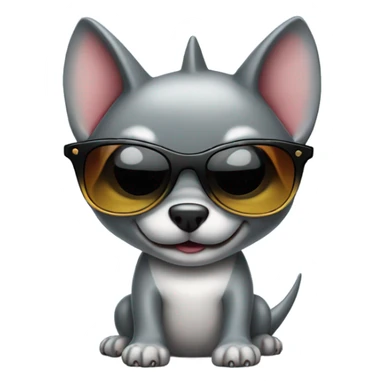 Shark puppy wearing sunglasses. Shark has legs sticker