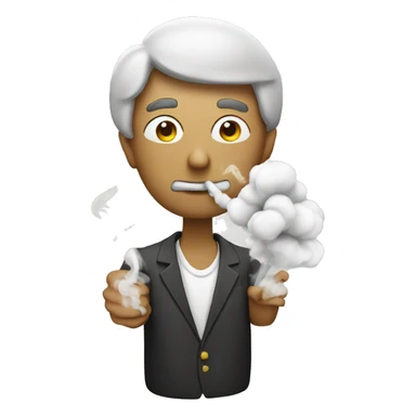 dude with a joint blowing smoke in the shape of a heart sticker