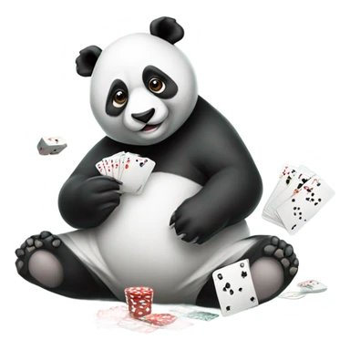 Pandas gambling sticker