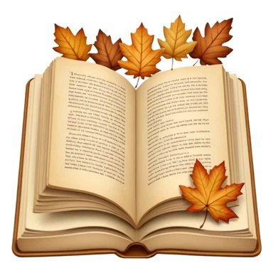 beige autumn open book with leaves on it sticker