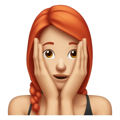 face palm red haired woman  sticker